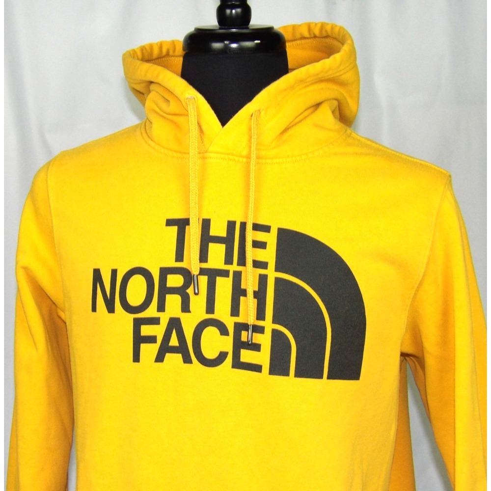 The North Face Cotton Blend Yellow Pull Over Hoodie Sweatshirt Men's Large